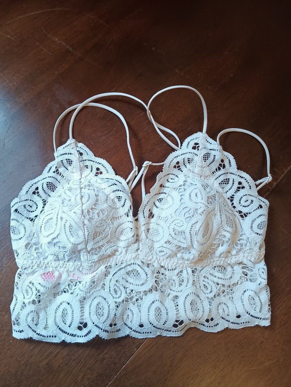 White Lace Bralette size Small by PINK